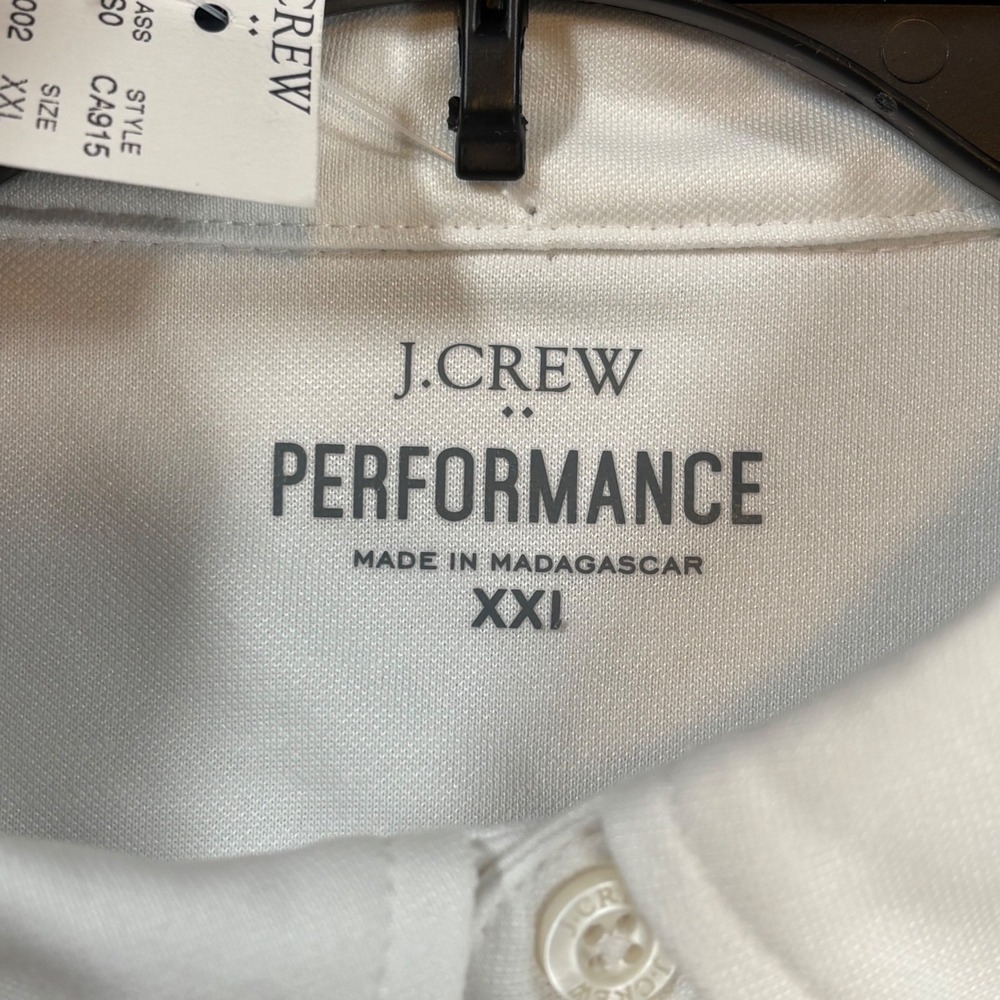 J.Crew Performance Mens XXL White Pique Knit Button Down Shirt CA915 NEW - Picture 3 of 9